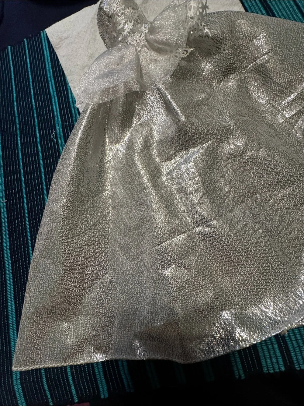 Barbie Silver Snowflake 2013 Holiday Gown Outfit Dress Christmas Doll Clothes